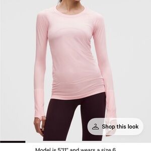 NWOT Lululemon Athletica Light Pink Long Sleeve Top